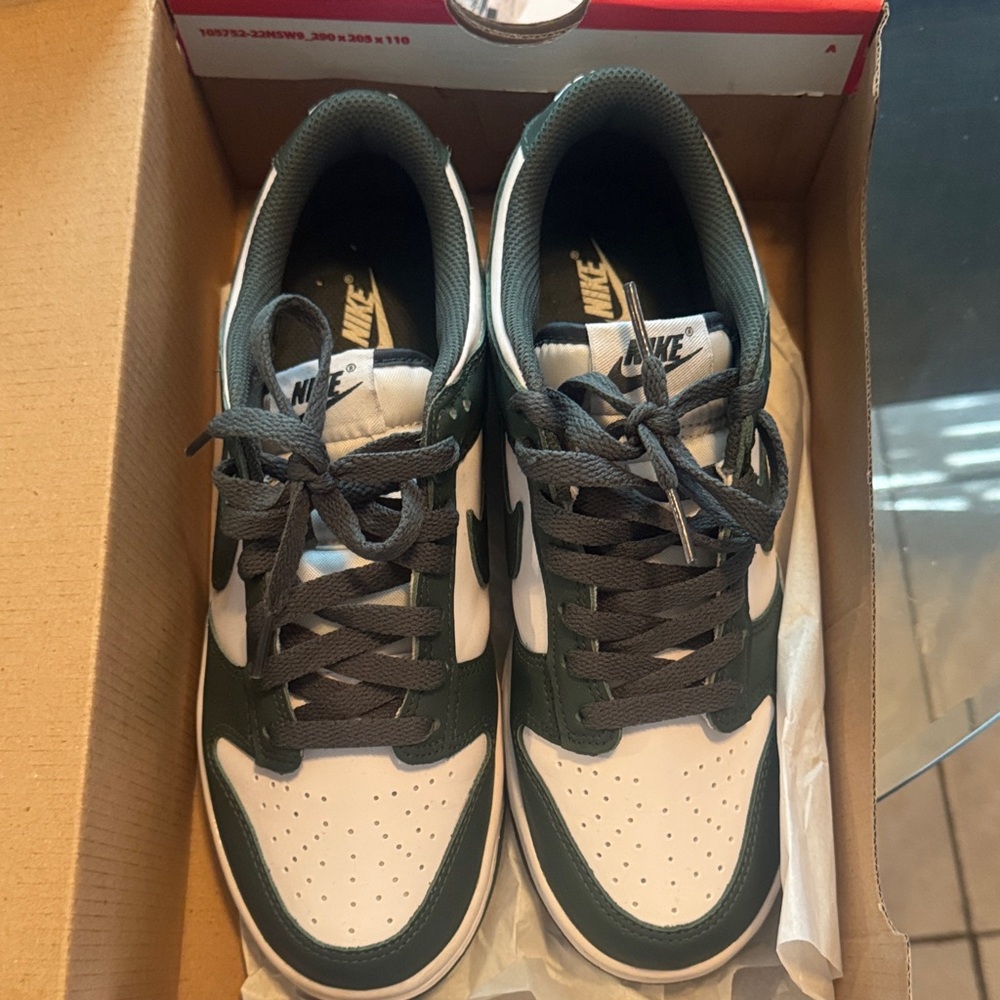 Nike Men's Dark Green and White Sneakers